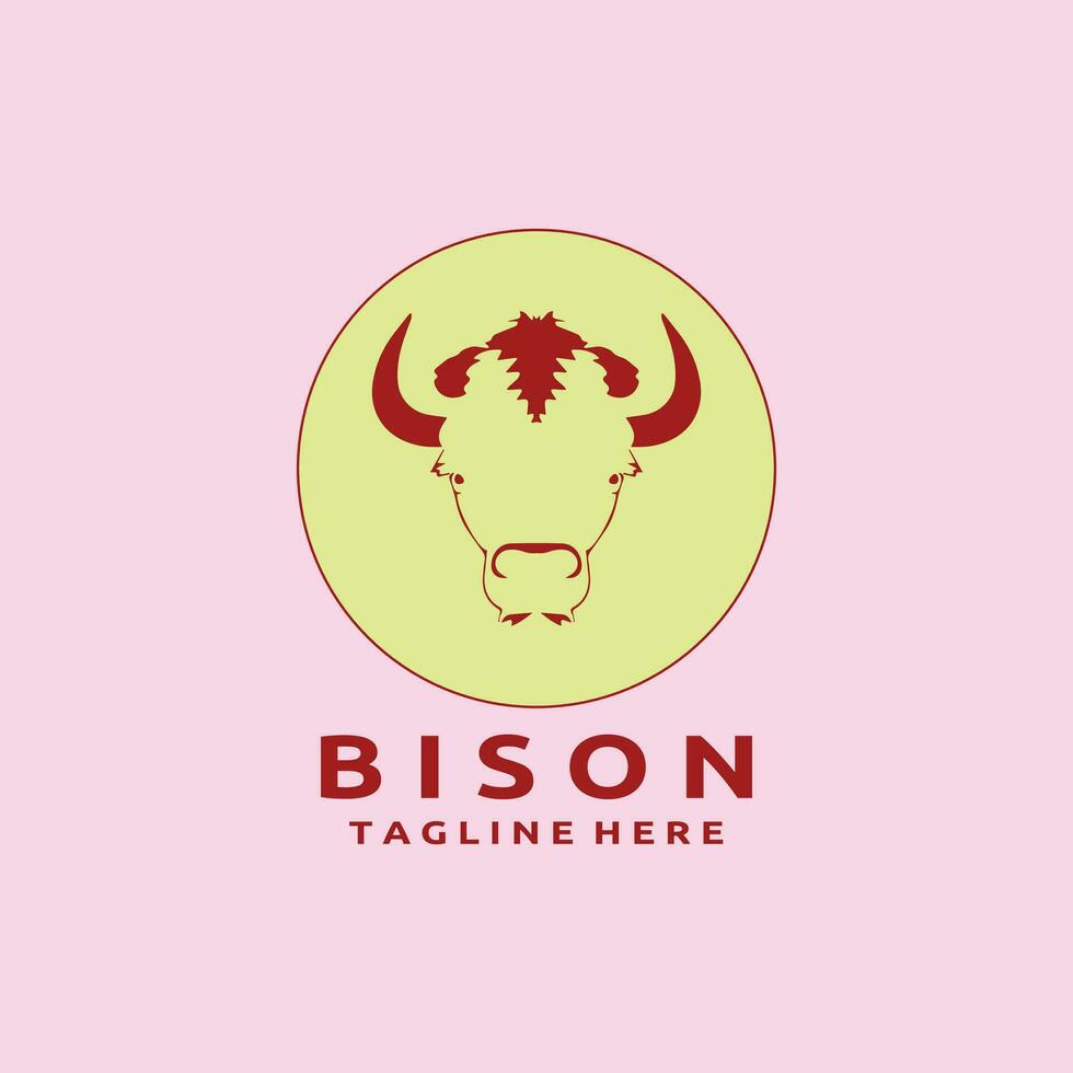 bisonte testa logo design vettore modello