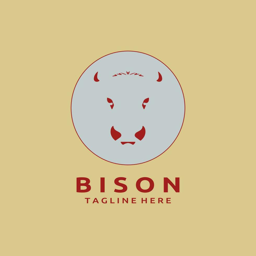 bisonte testa logo design vettore modello