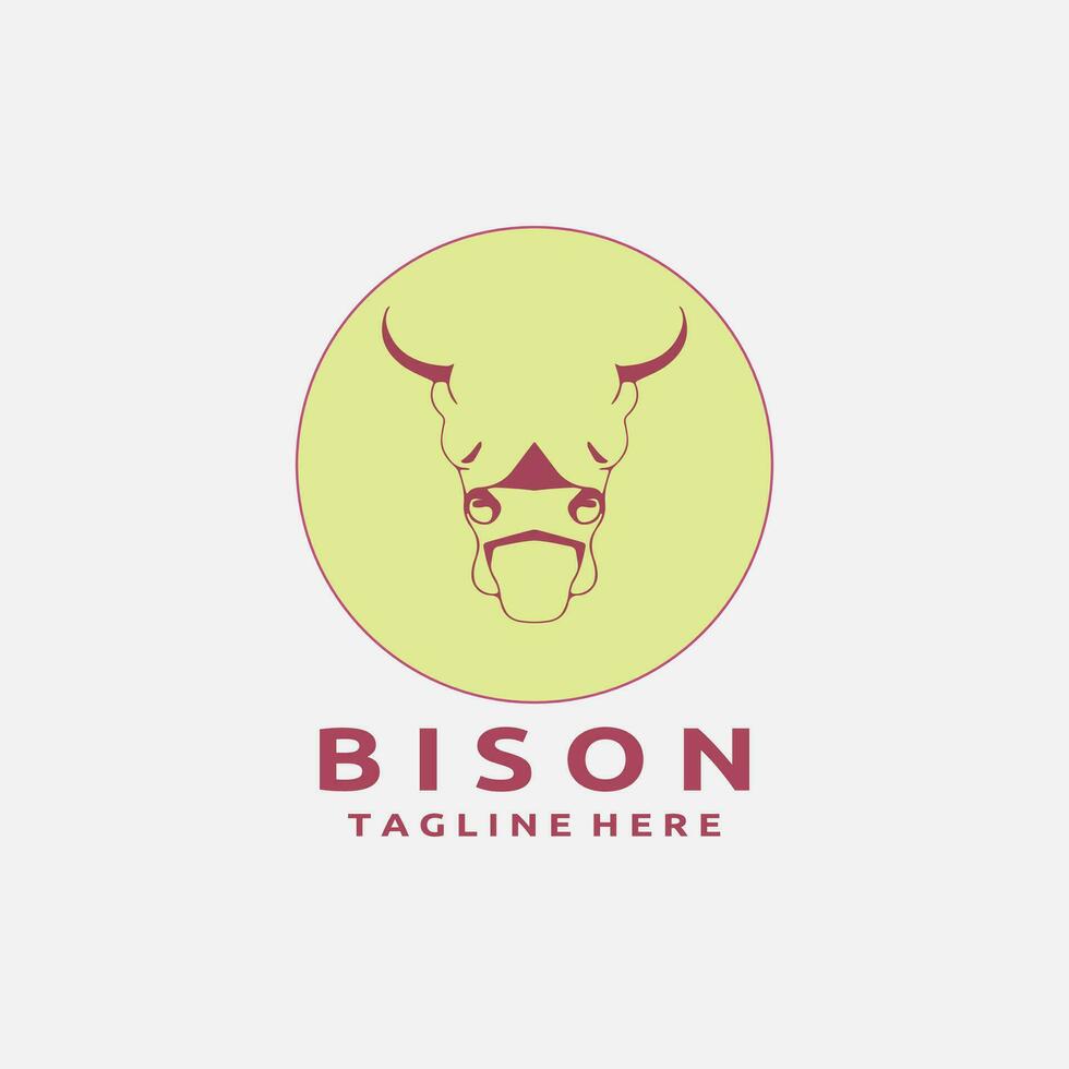 bisonte testa logo design vettore modello