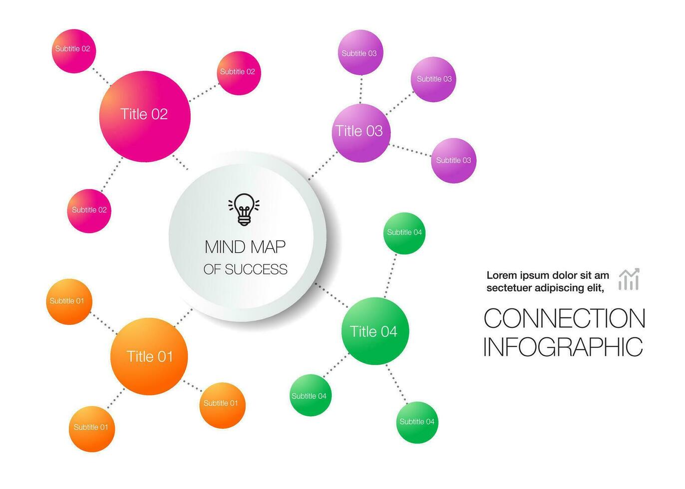 colorato mente carta geografica Infografica connessione e grafico tavolo per , digitale marketing diagramma struttura visione, percentuale, design per attività commerciale concetto. vettore