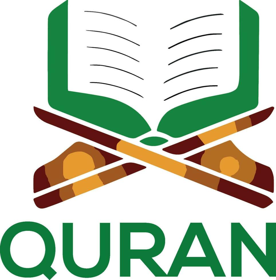 santo Corano islamico logo design vettore