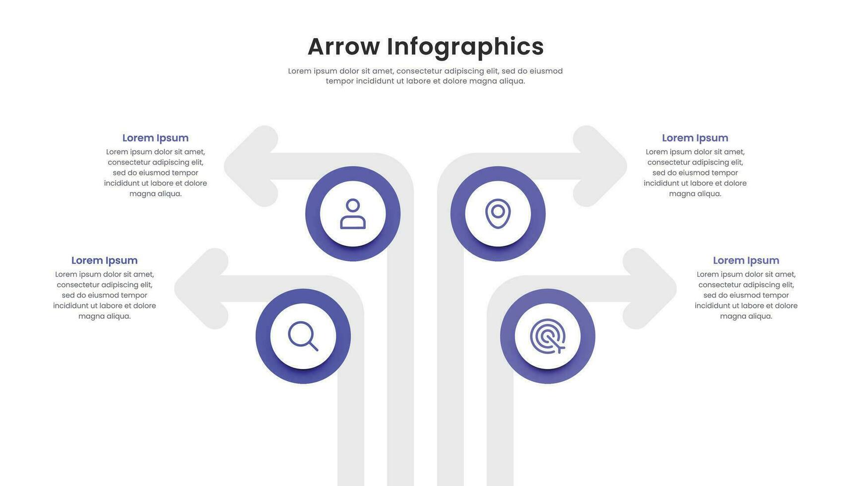 quattro frecce Infografica elementi modello design vettore