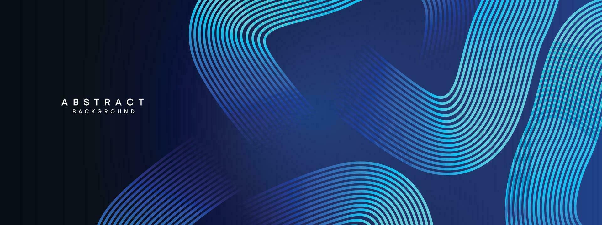 astratto buio blu agitando cerchi Linee tecnologia sfondo. moderno pendenza con raggiante Linee brillante geometrico forme e diagonale, per opuscoli, copertine, manifesti, striscioni, siti web, intestazione vettore