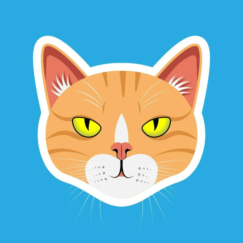 Zenzero testa gatto viso illustrazione vettore gatto o gattino personaggio