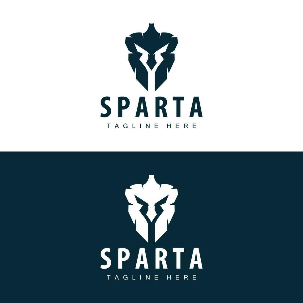 spartano logo, barbaro guerriero distintivo design semplice silhouette spartano guerra casco vettore