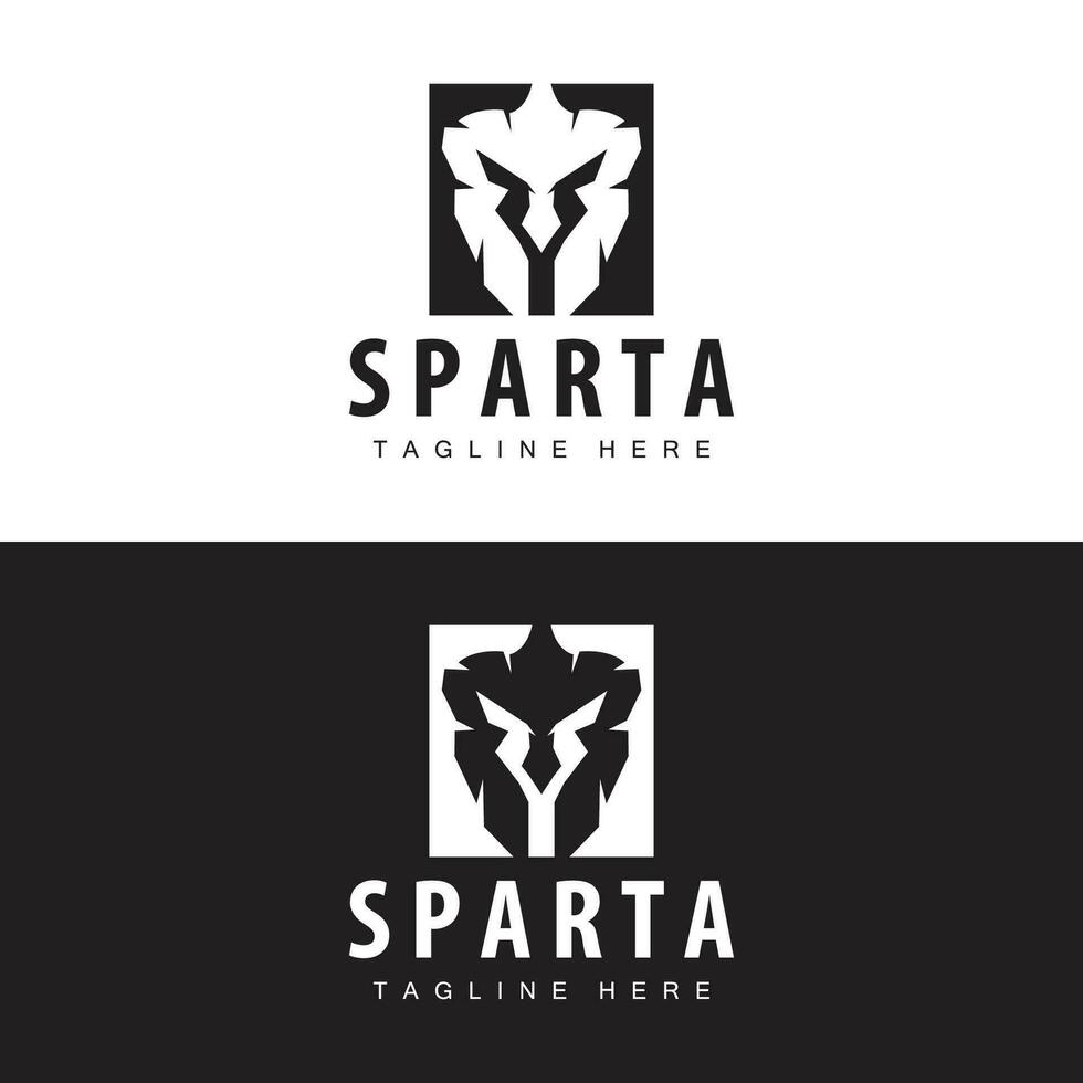 spartano logo, barbaro guerriero distintivo design semplice silhouette spartano guerra casco vettore