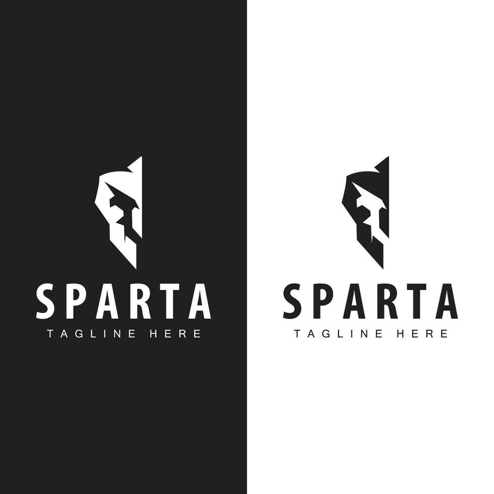 spartano logo, barbaro guerriero distintivo design semplice silhouette spartano guerra casco vettore