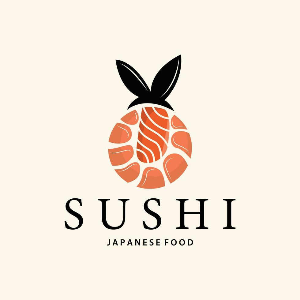 Sushi logo semplice design Sushi giapponese cibo icona modello Prodotto giapponese cucina vettore