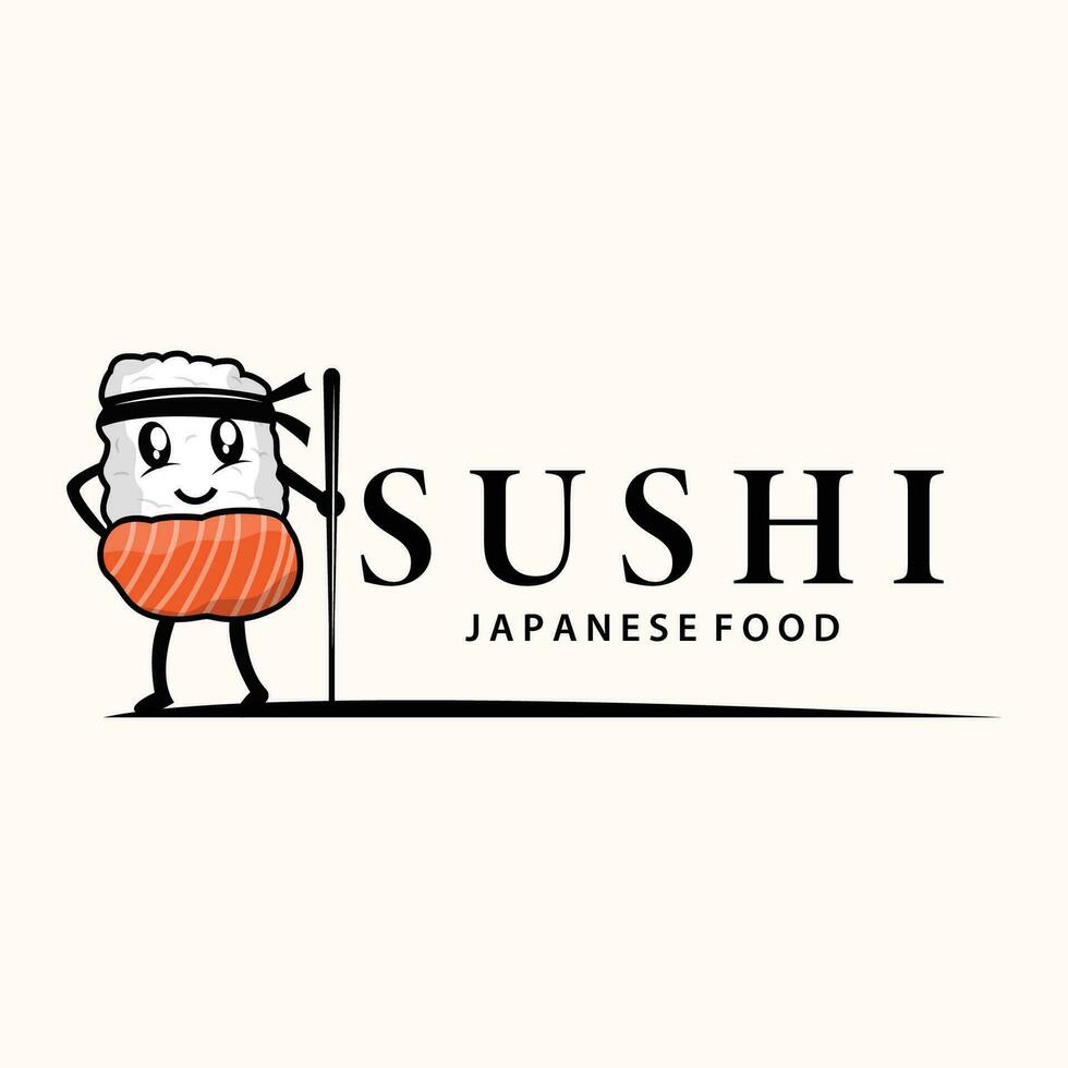 Sushi logo semplice design Sushi giapponese cibo icona modello Prodotto giapponese cucina vettore