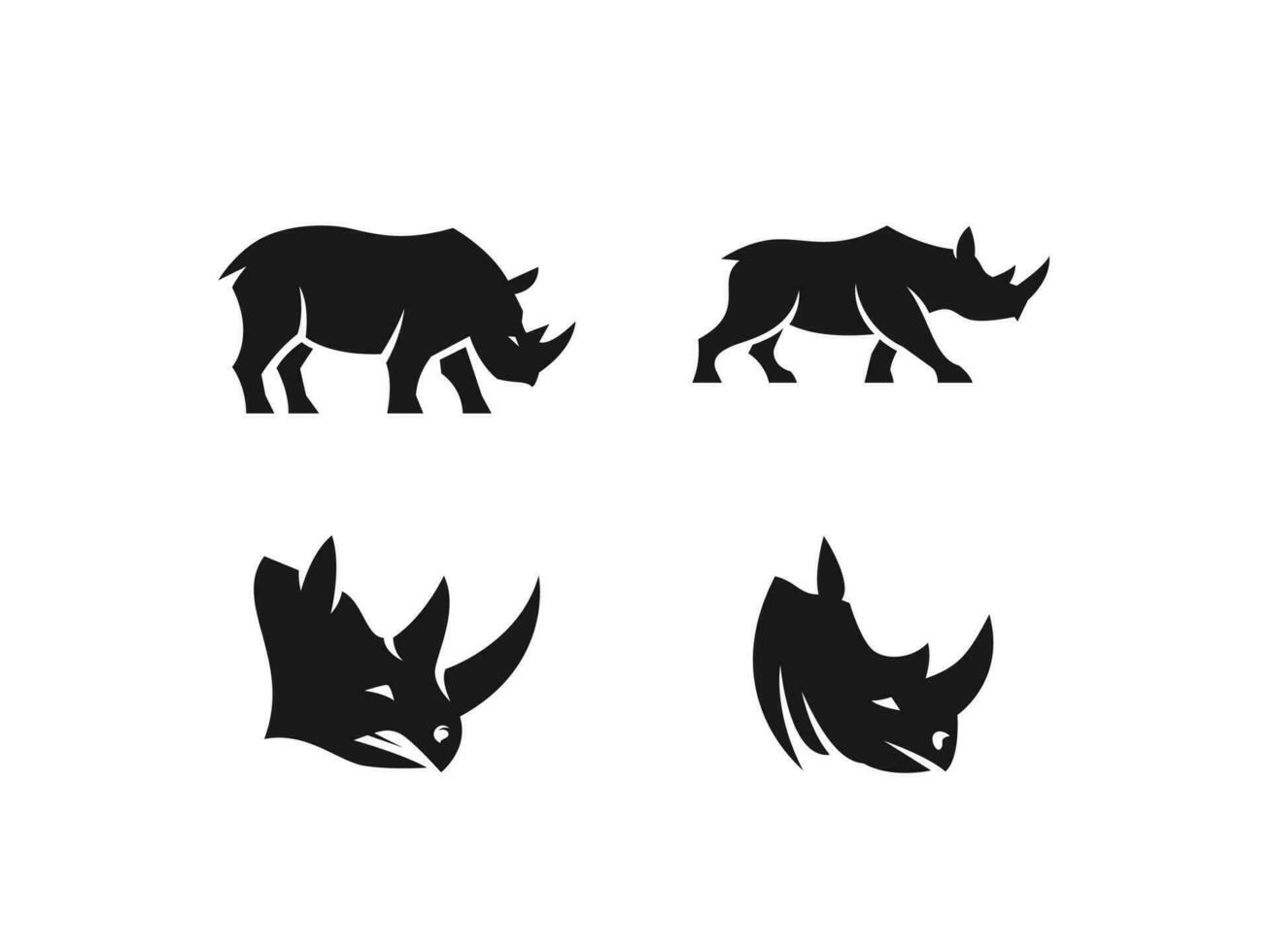 impostato di rinoceronte logo vettore icona illustrazione, logo modello