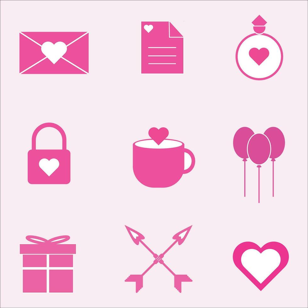 contento San Valentino giorni amore logo icona vettore design
