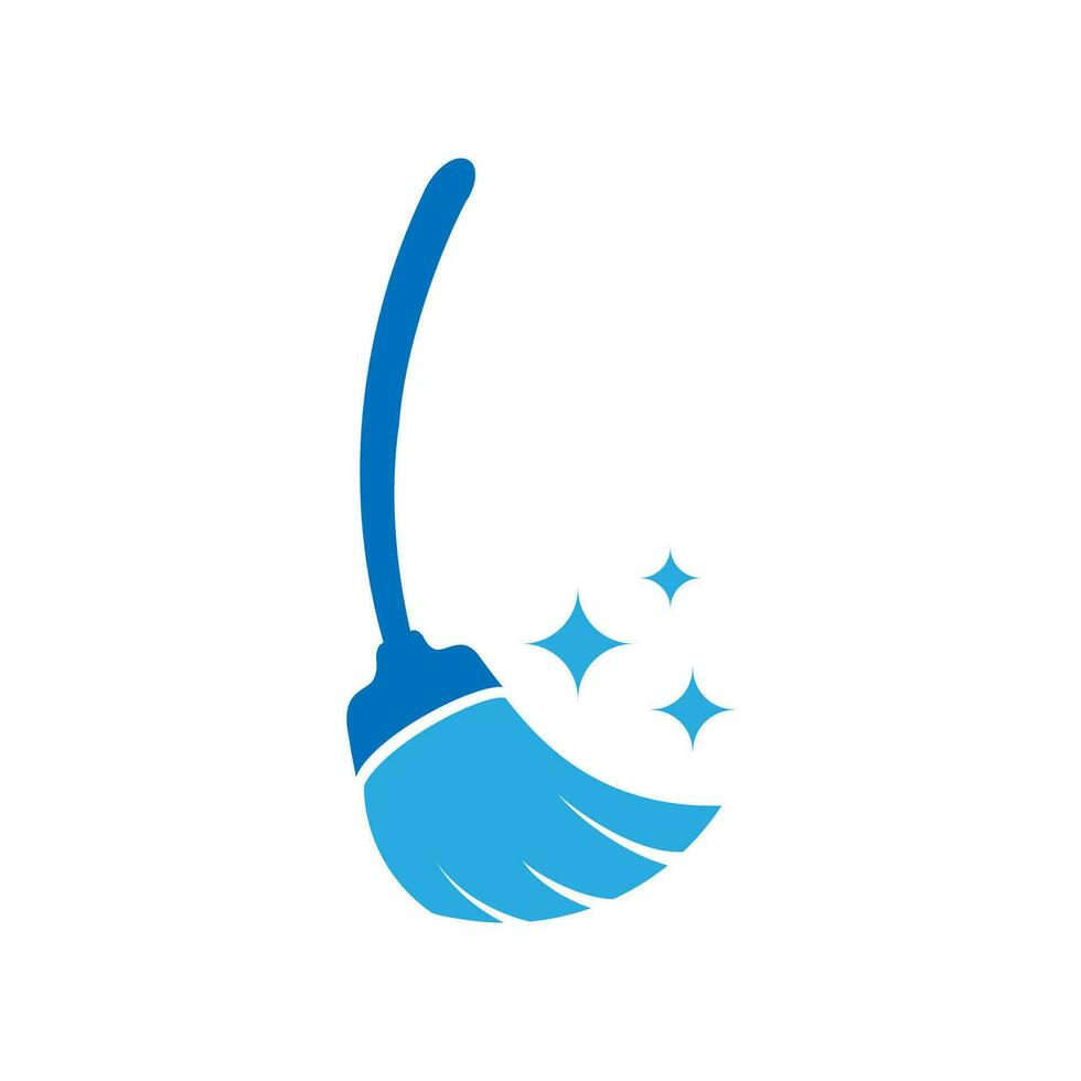 scopa vettore icona illustrazione. scopa pulizia logo