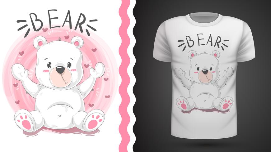 Simpatico orso - idea per t-shirt stampata vettore