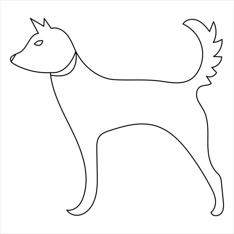 cane animale domestico animale continuo uno linea arte disegno e cane icona semplice schema vettore illustrazione