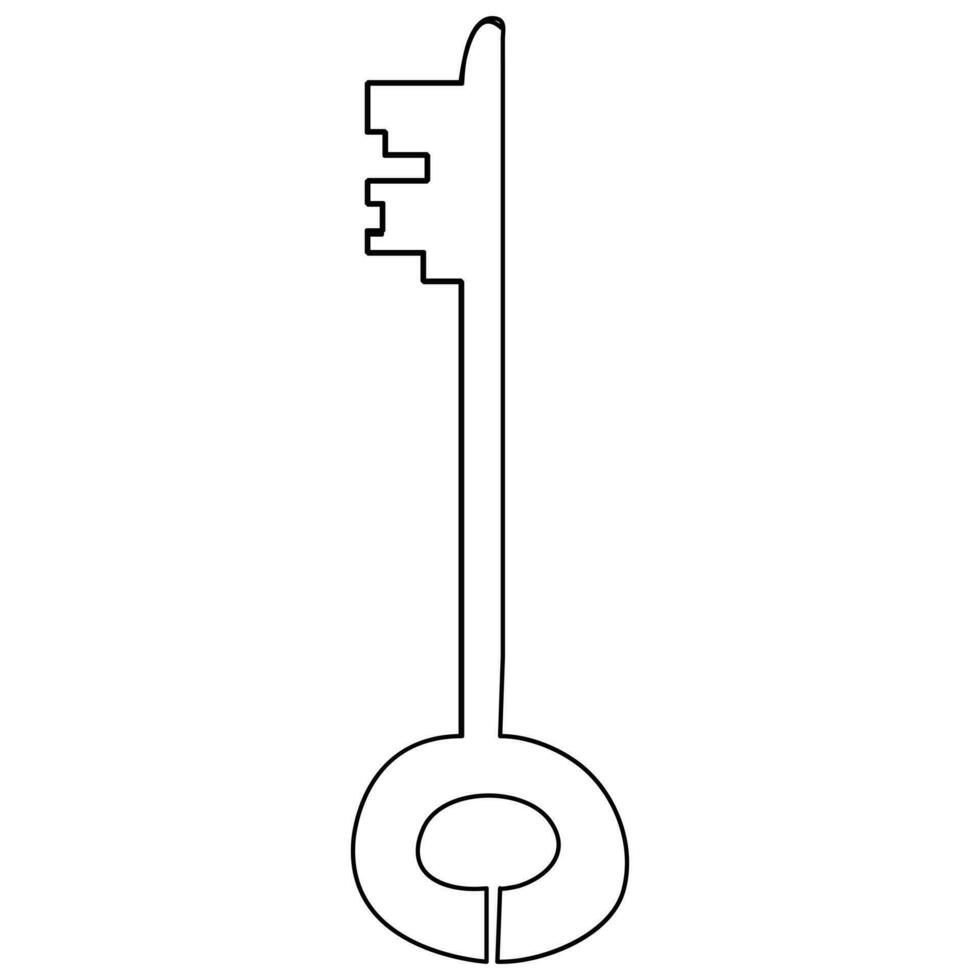 singolo linea arte disegno continuo schema vettore mano disegnato icona chiave isolato