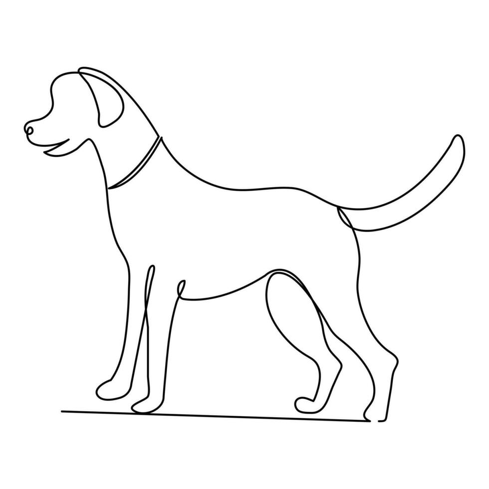 continuo singolo linea cane vettore arte disegno minimalista cane viso schema astratto mano disegnato stile