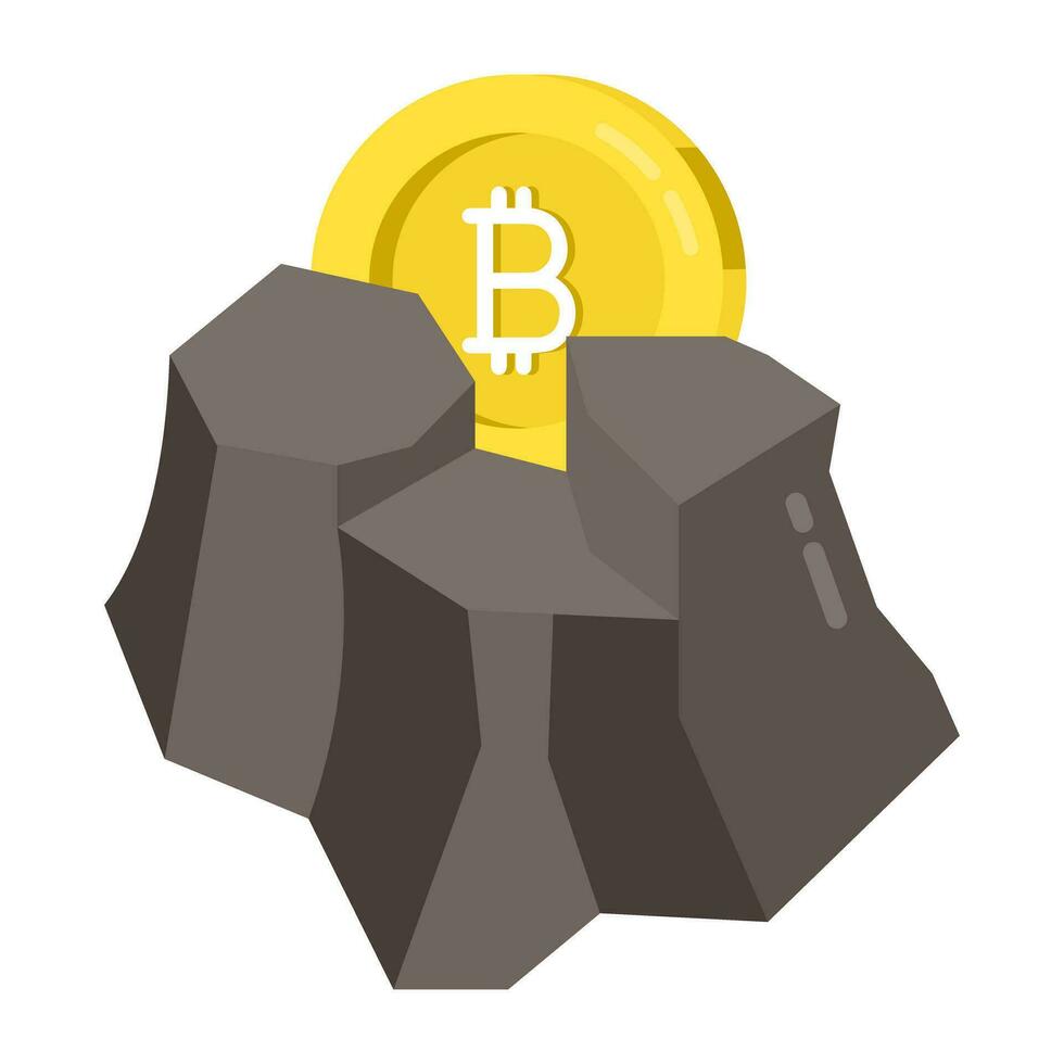 un' colorato design icona di bitcoin montagne vettore