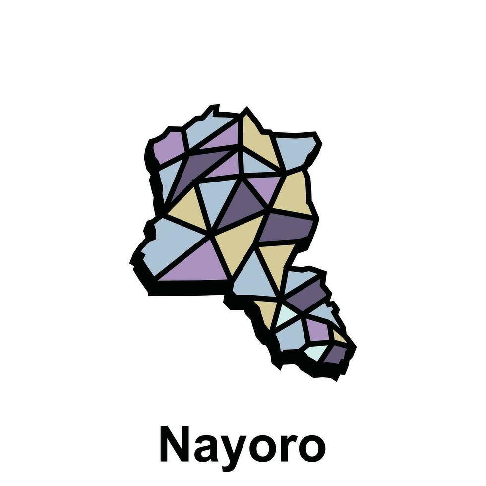 alto dettagliato vettore carta geografica - Giappone, carta geografica città di Nayoro, isolato su bianca sfondo