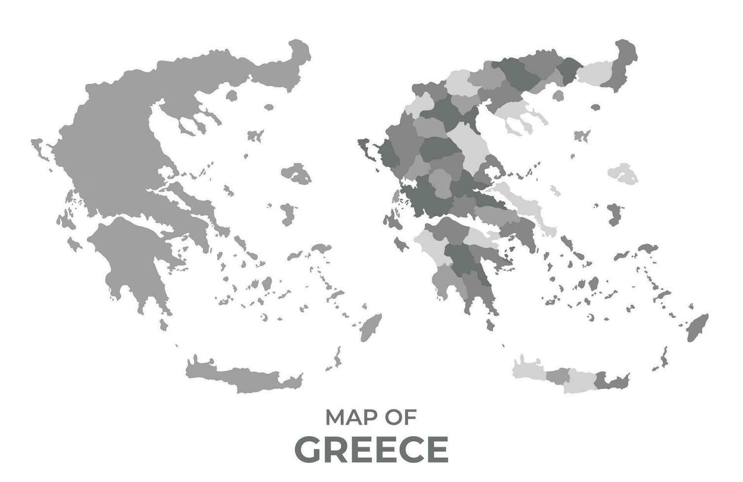 in scala di grigi vettore carta geografica di Grecia con regioni e semplice piatto illustrazione