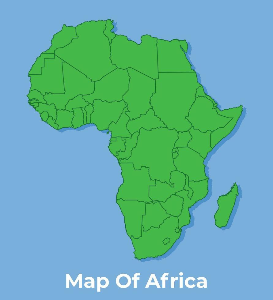 dettagliato carta geografica di Africa nazione nel verde vettore illustrazione