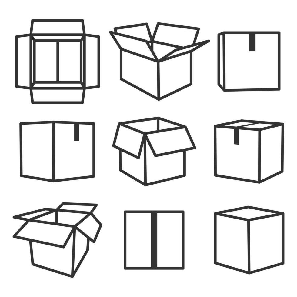 impostato di cartone scatole per spedizione vettore
