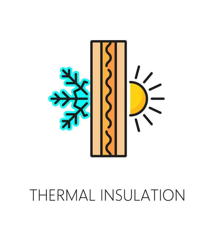 parete termico isolamento strato schema icona vettore
