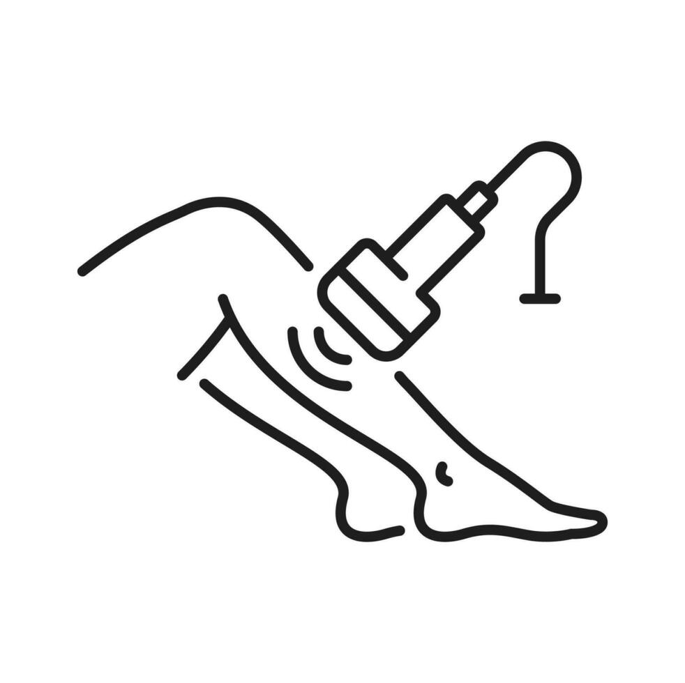 ultrasuono di vene nel gambe isolato schema icona vettore