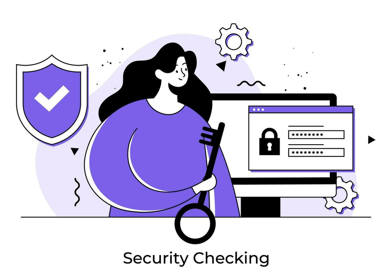 sicuro accesso e Iscriviti concetto piatto illustrazione, personale dati sicurezza, informatica dati sicurezza, Internet sicurezza, o informazione privacy, parola d'ordine protezione vettore