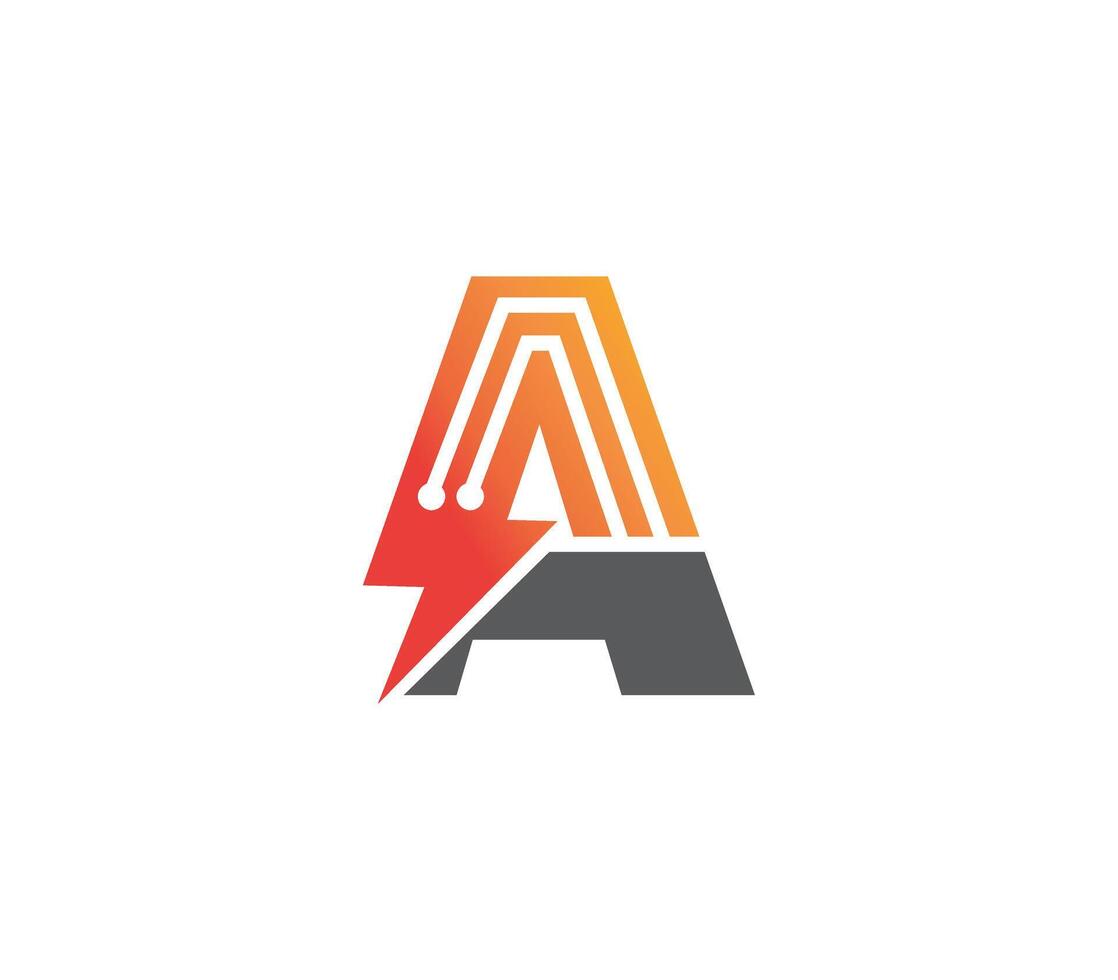 un' elettrico energia alfabeto logo design concetto vettore