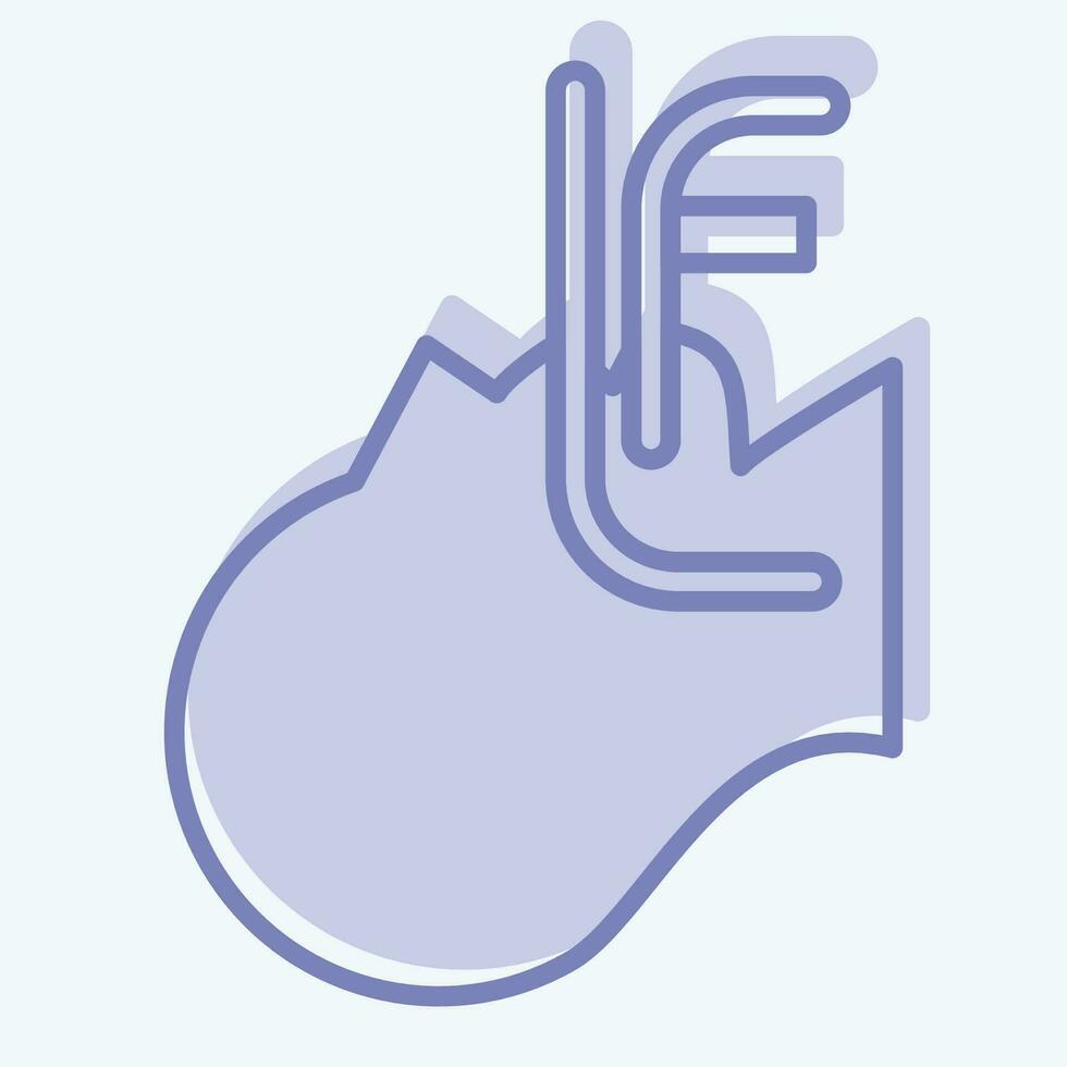 icona endotracheale intubazione. relazionato per respiratorio terapia simbolo. Due tono stile. semplice design modificabile. semplice illustrazione vettore