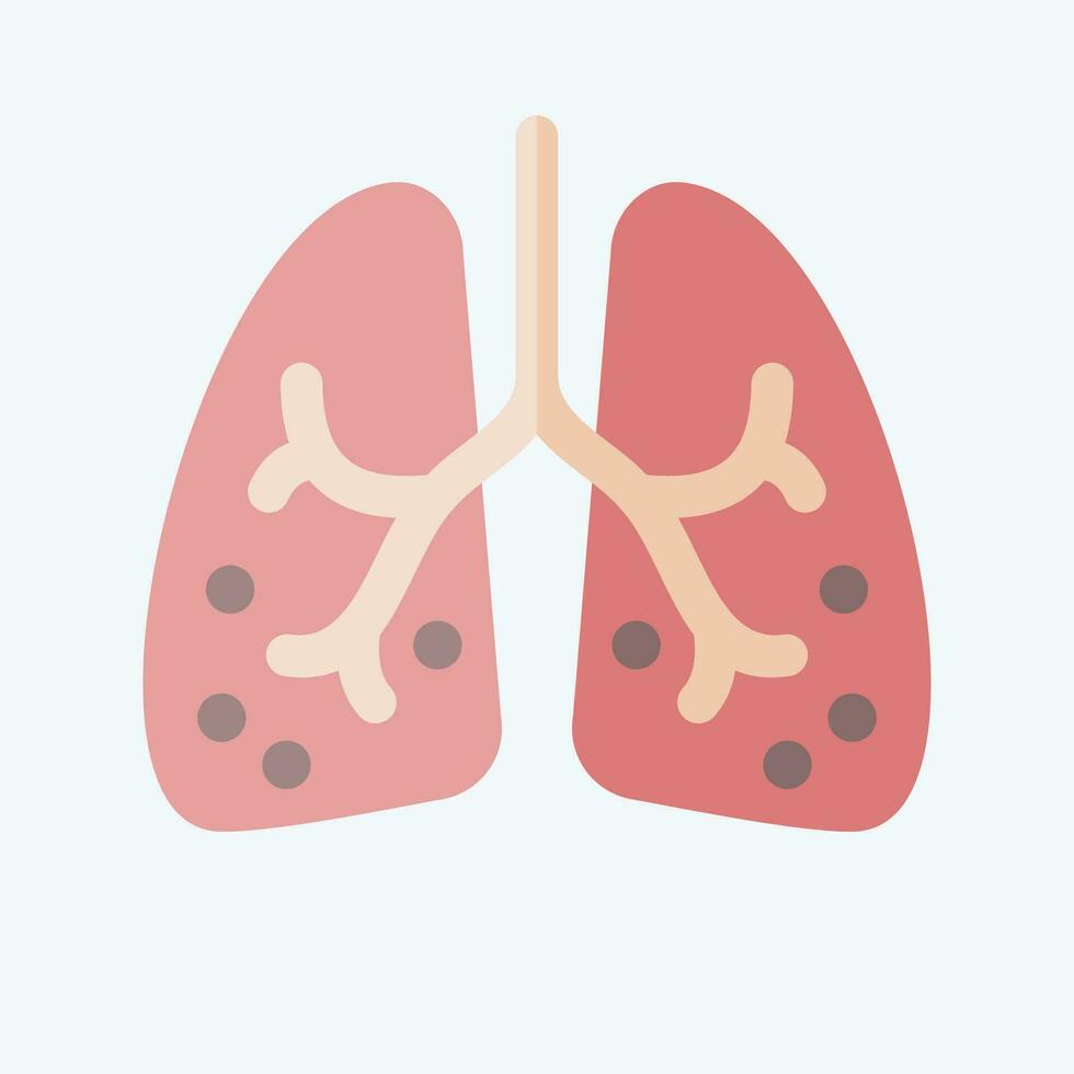 icona Sindrome da distress respiratorio acuto. relazionato per respiratorio terapia simbolo. piatto stile. semplice design modificabile. semplice illustrazione vettore