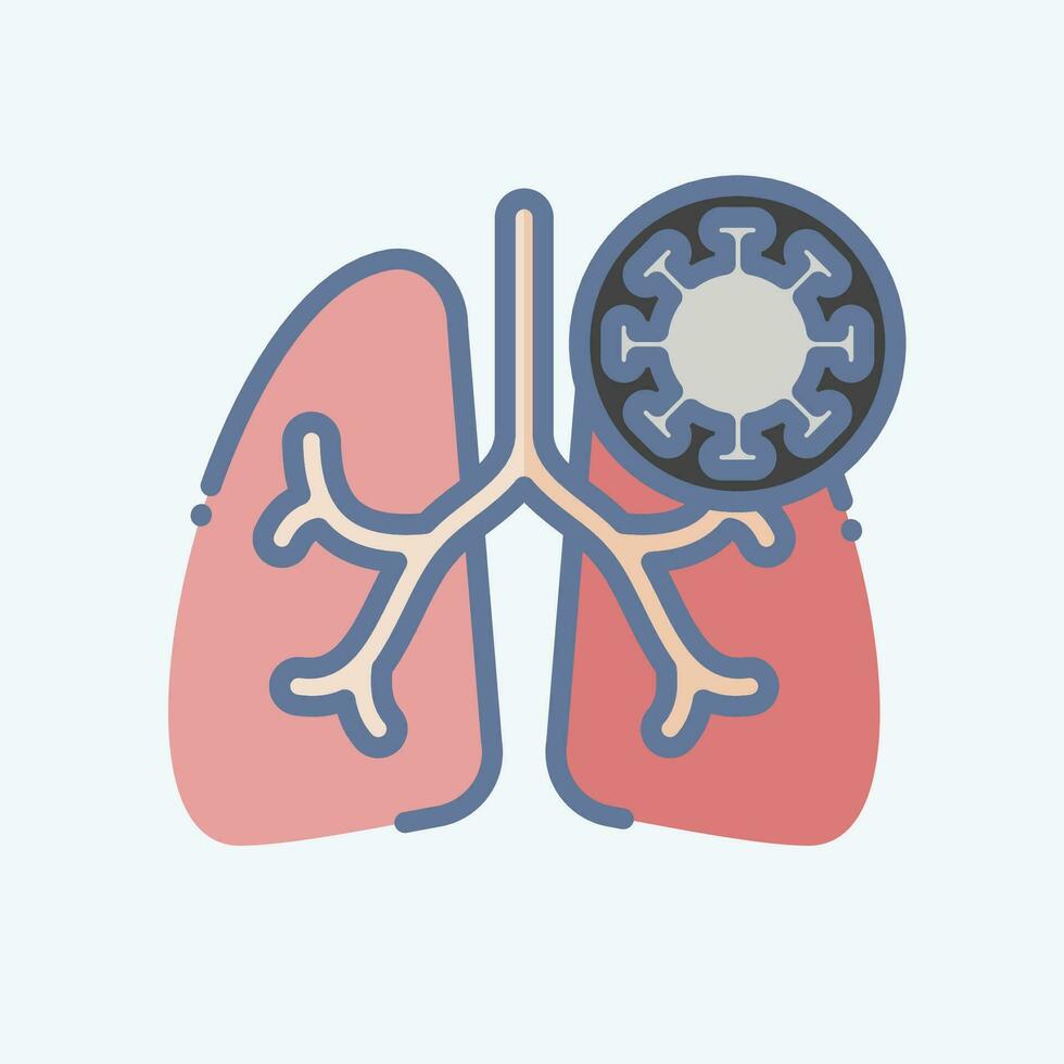icona corona virus. relazionato per respiratorio terapia simbolo. scarabocchio stile. semplice design modificabile. semplice illustrazione vettore