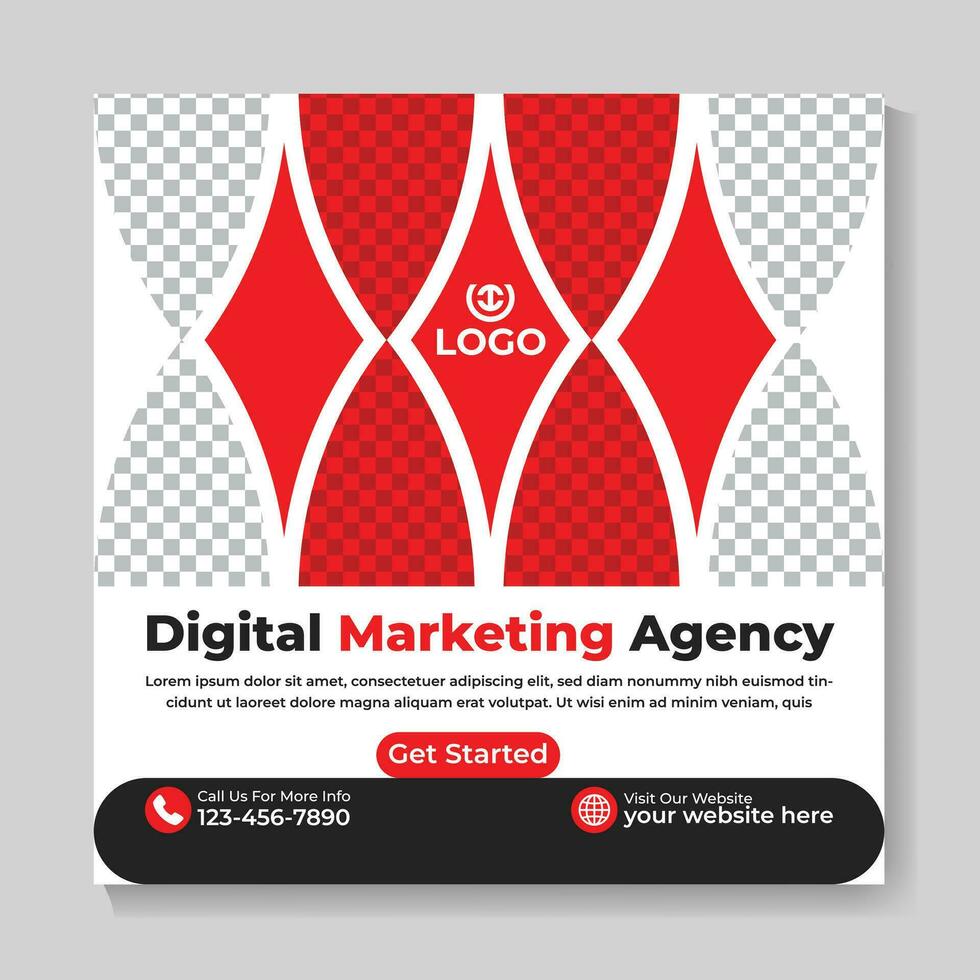 aziendale creativo digitale marketing agenzia sociale media inviare design moderno piazza ragnatela bandiera modello vettore