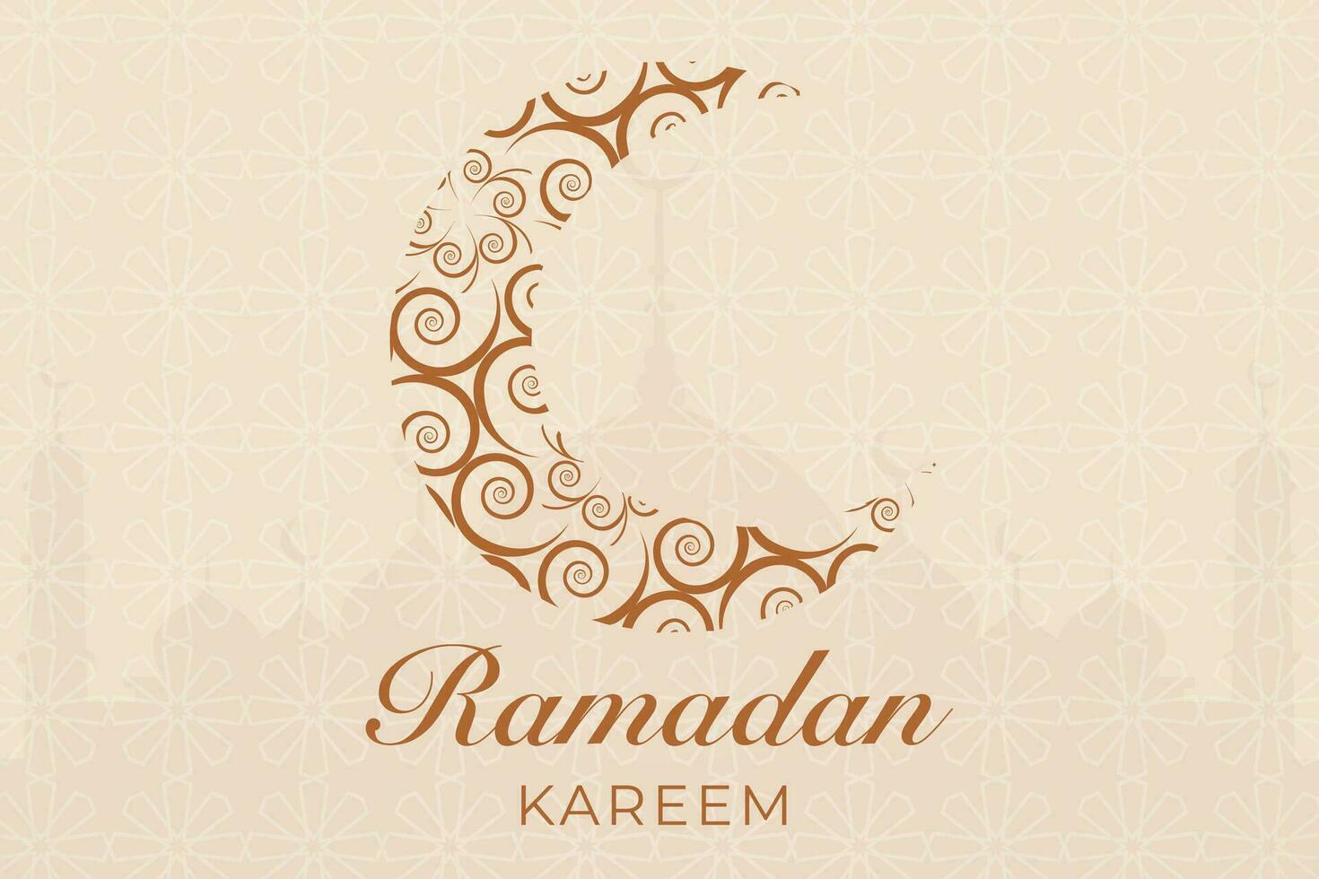 Ramadan kareem saluto carta con stelle e lanterne vettore illustrazione