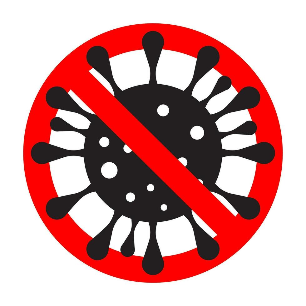 marchio bandire corona virus, divieto simbolo. proteggere influenza, fermare avvertimento, proibito e attenzione quarantena, vettore illustrazione