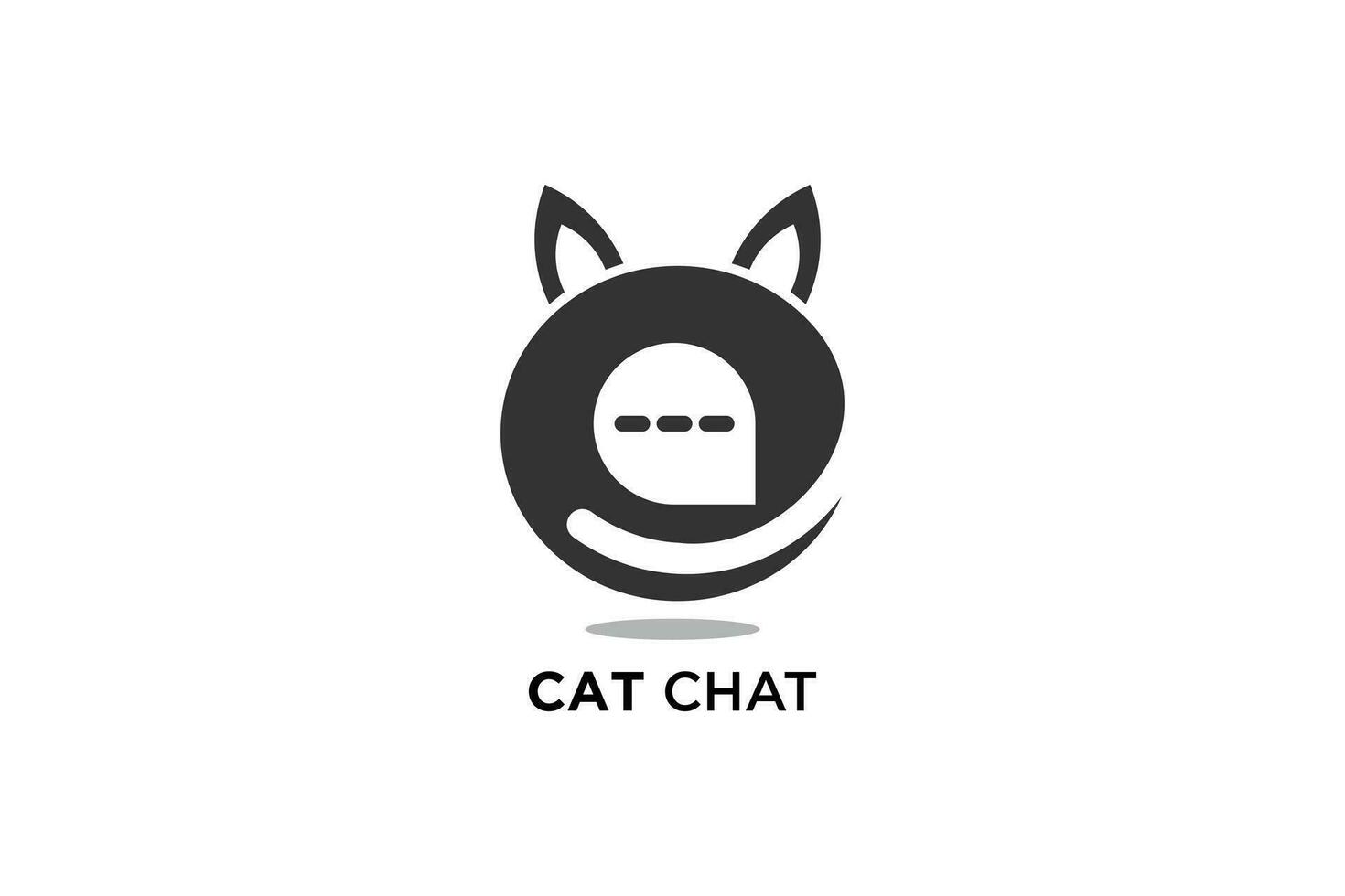 Chiacchierare logo design con gatto concetto vettore