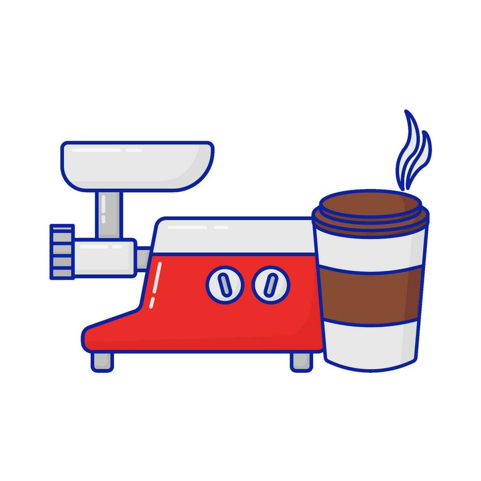macinino coffe con tazza caffè bevanda illustrazione vettore