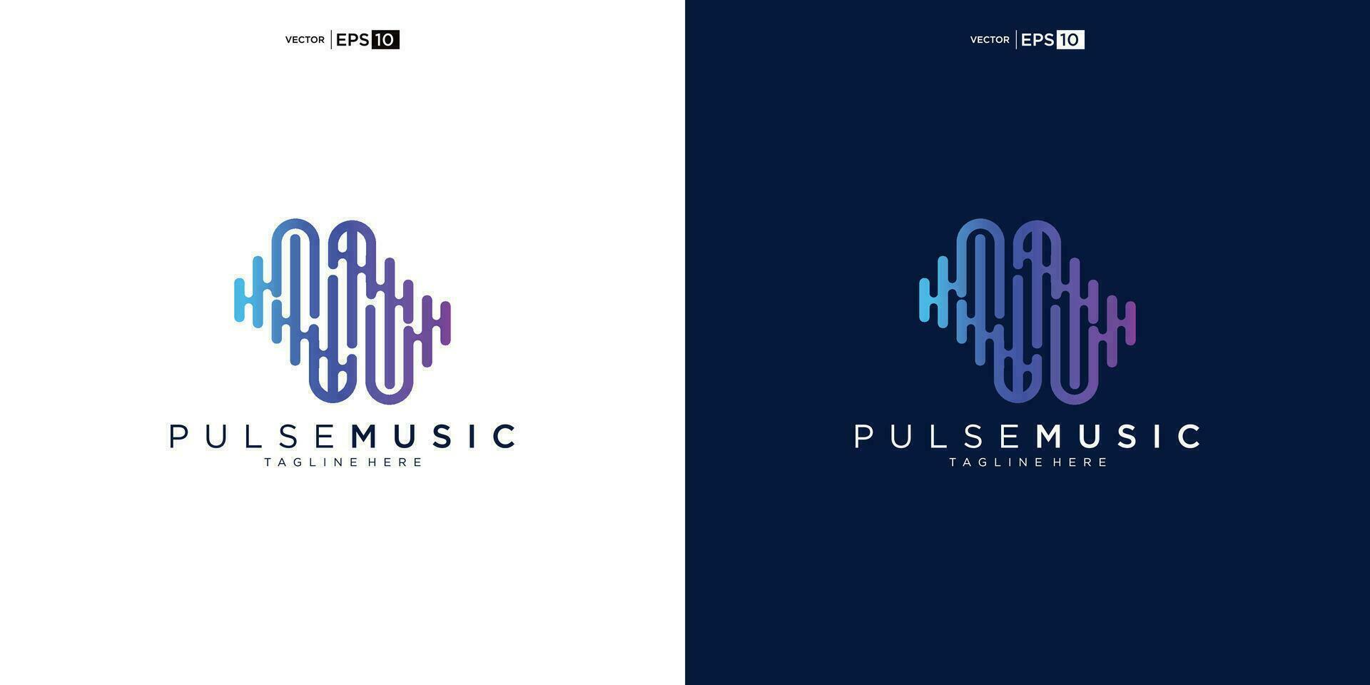 pulse musica giocatore logo elemento. logo modello elettronico musica, equalizzatore, negozio, Audio onda logo design concetto. vettore