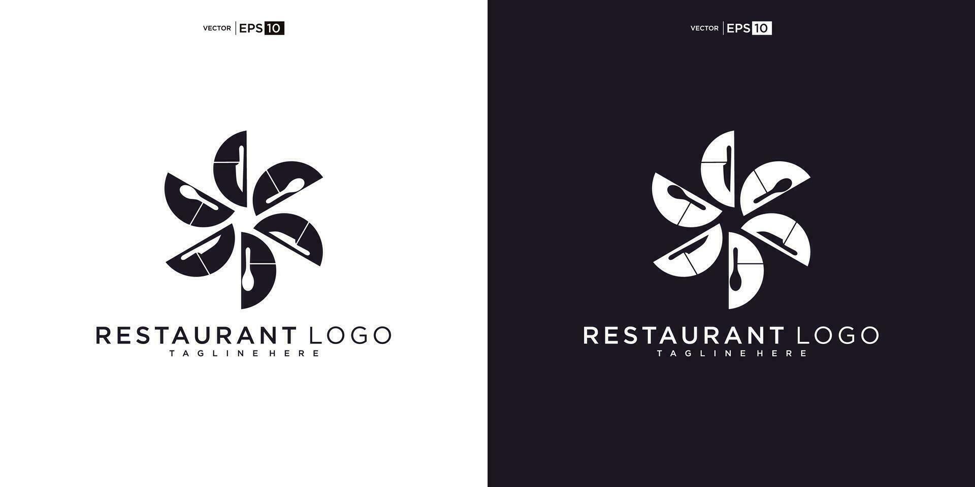 ristorante logo con cucchiaio e forchetta icona, moderno concetto vettore