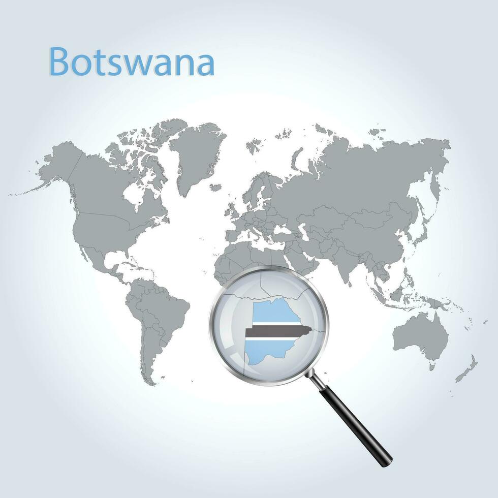 ingrandita carta geografica Botswana con il bandiera di Botswana allargamento di mappe, vettore arte