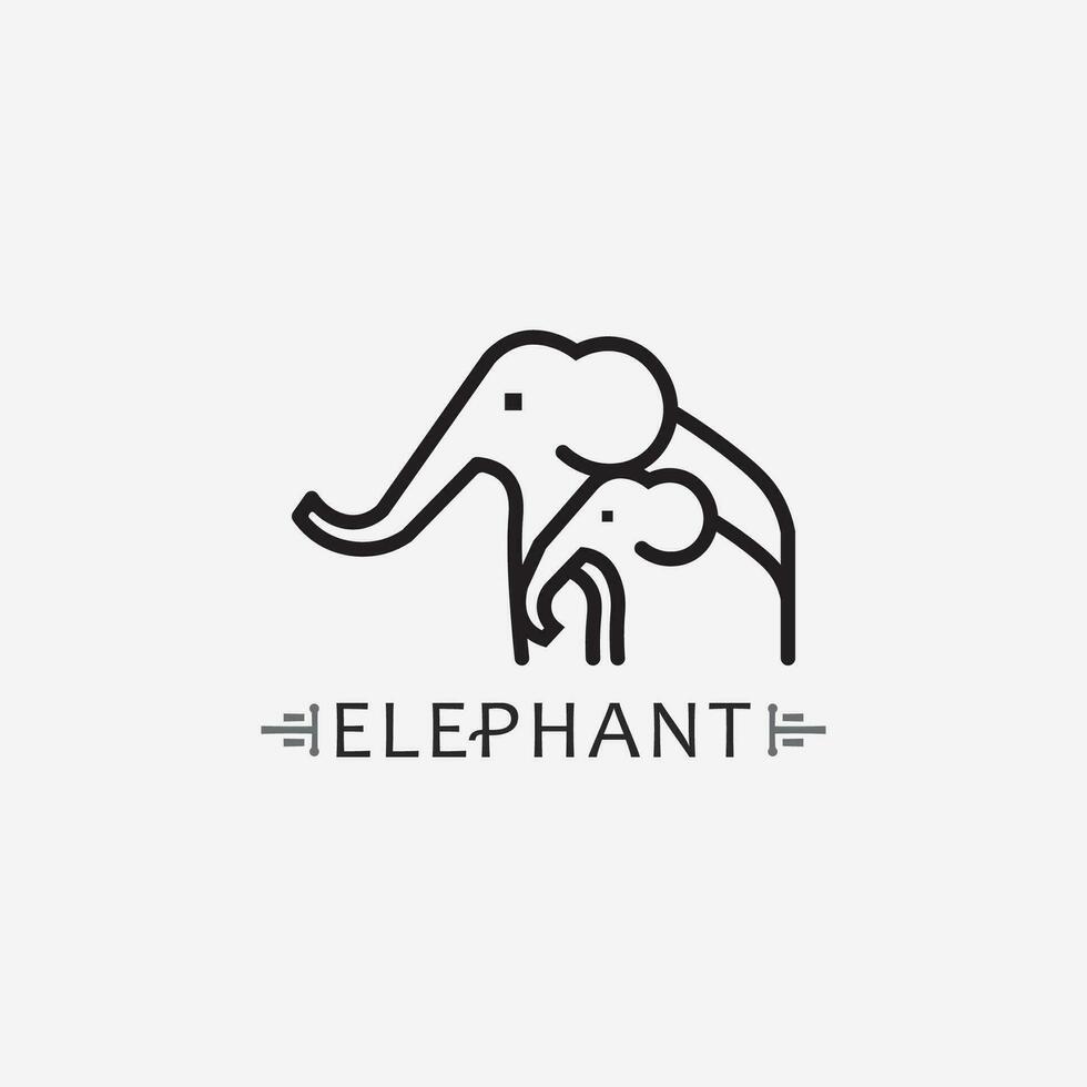 modello di progettazione dell'illustratore di vettore del logo dell'elefante