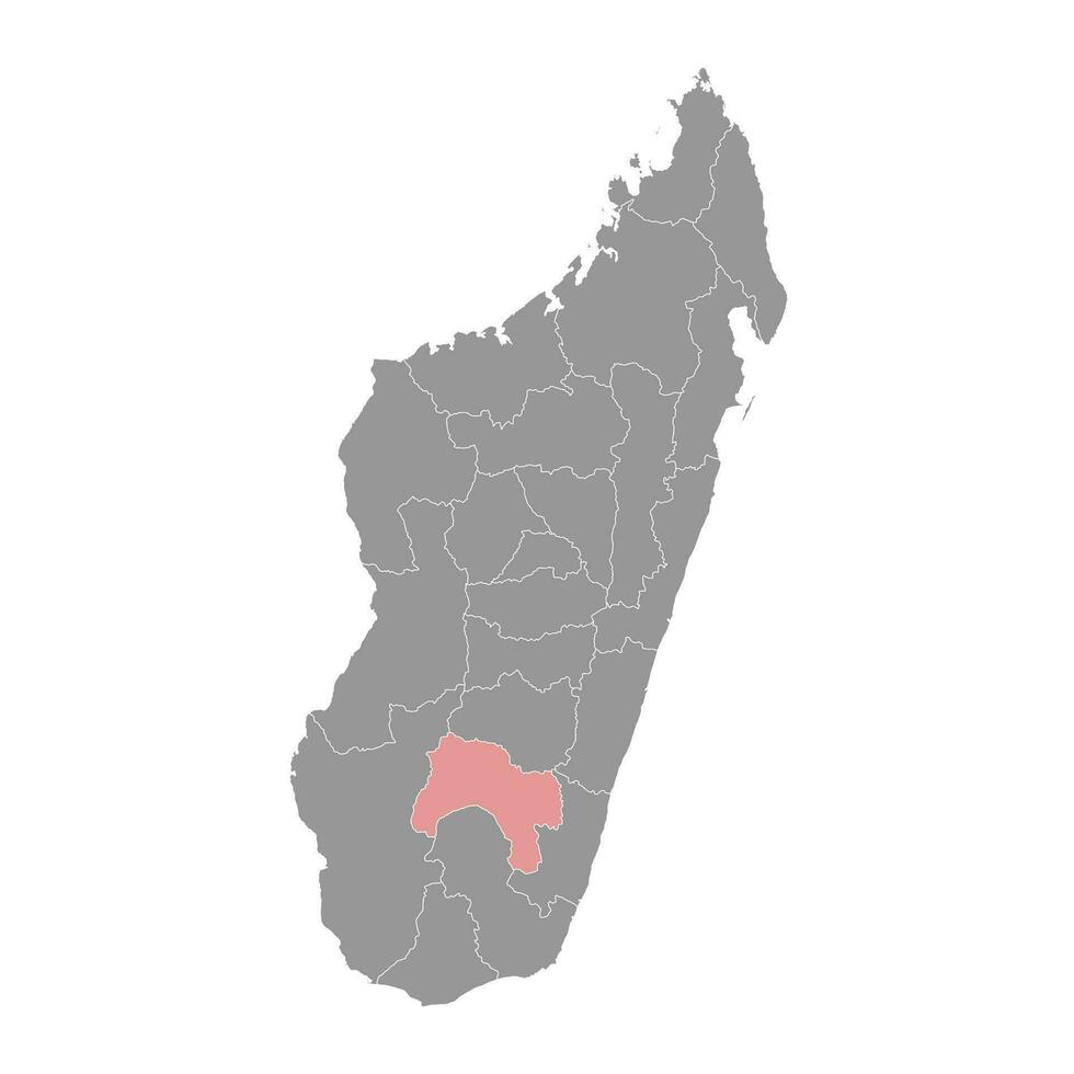 ihorombe regione carta geografica, amministrativo divisione di Madagascar. vettore illustrazione.