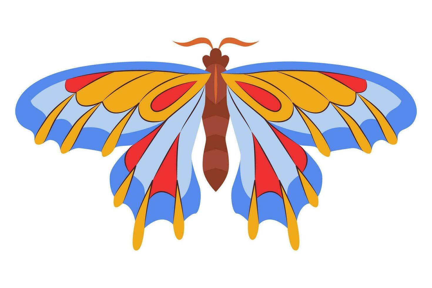 colorato farfalla icona logo isolato. bellissimo farfalla illustrazione vettore