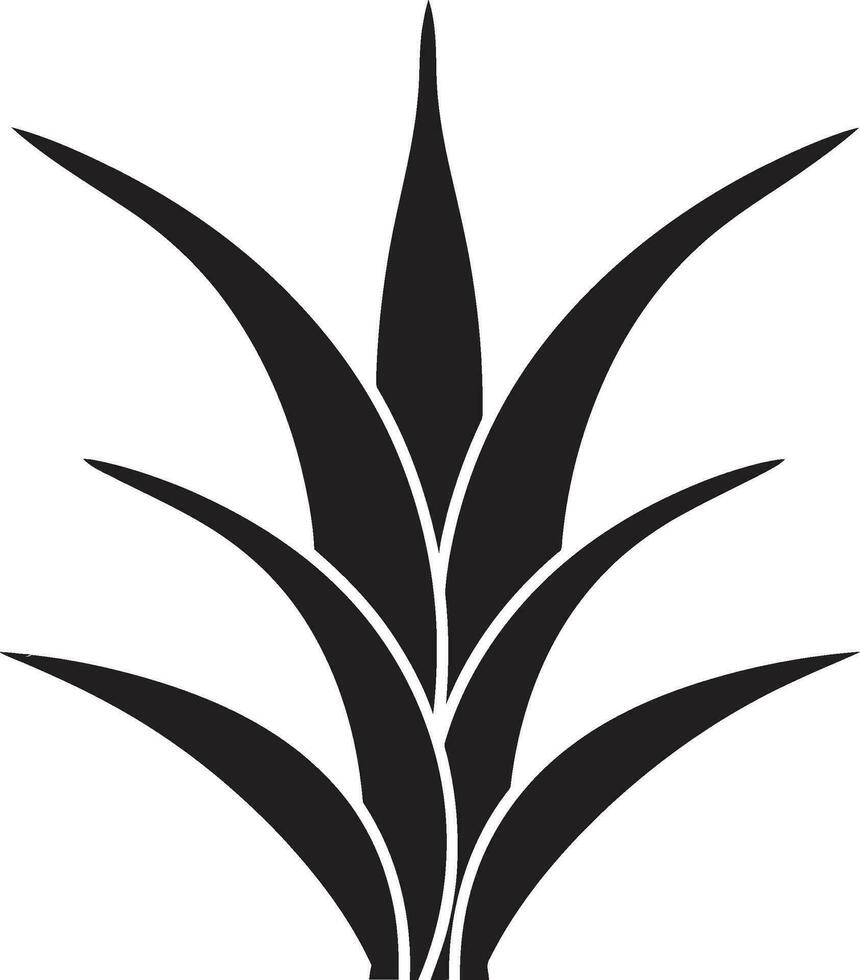 aloe armonia vettore nero pianta emblema botanico beatitudine aloe Vera nero simbolo