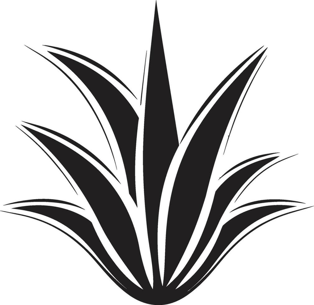 biologico eleganza nero aloe pianta icona verde benessere aloe vettore logo design