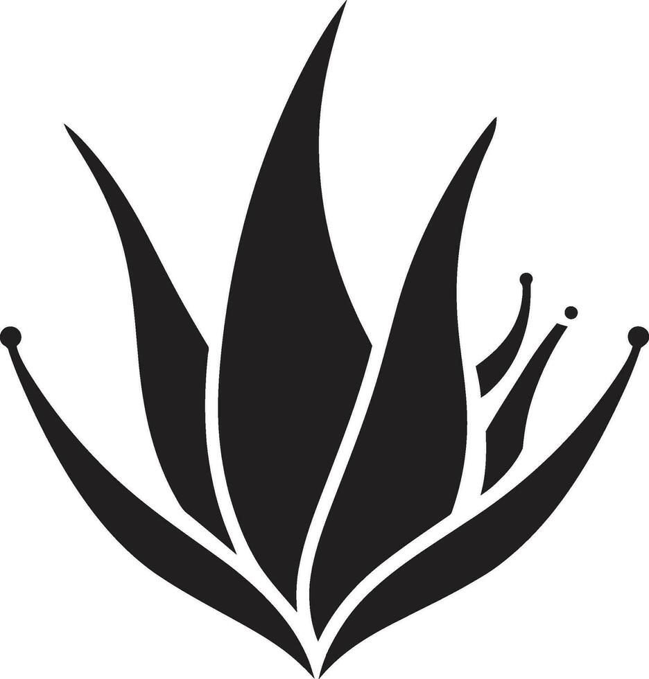 fresco benessere vettore aloe pianta nel nero guarigione rifugio nero aloe vettore emblema