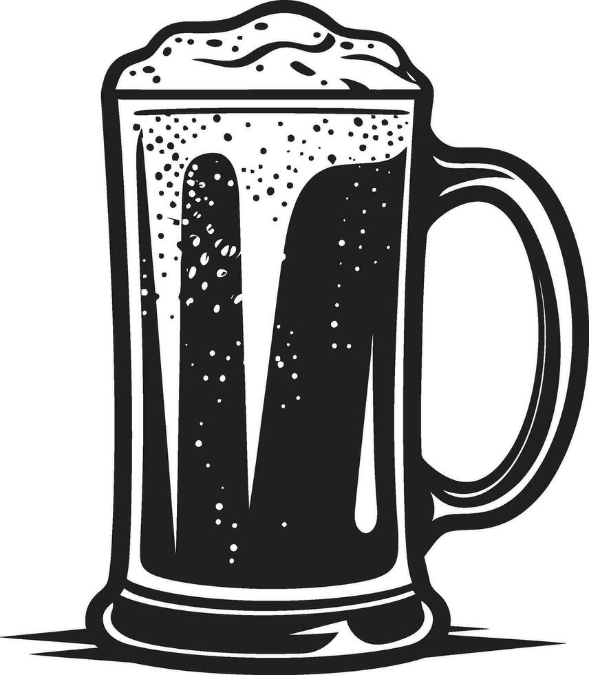 schiumoso birra chiara nero boccale logo barile infuso vettore birra bicchiere icona