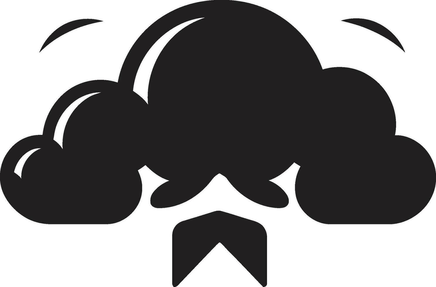 tempesta furia arrabbiato nube logo design fragoroso ira nero cartone animato nube icona vettore