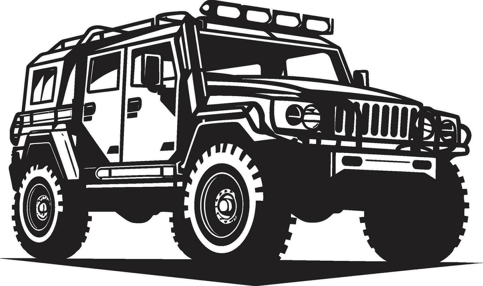 tattico rover vettore nero logo emblema via strada comando esercito veicolo icona