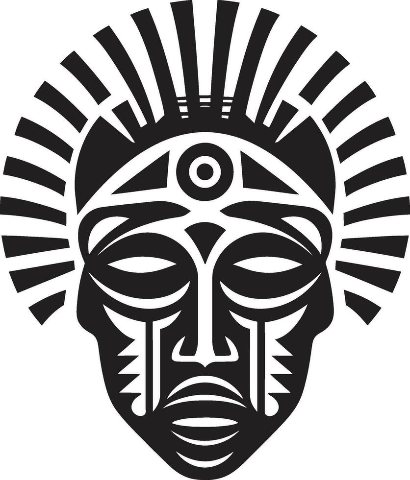 spirituale identità africano tribale maschera vettore icona eredità enigma vettore nero icona di tribale maschera